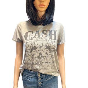 Johnny Cash 'The Man in Black' Gray Short Sleeve T-Shirt size XS